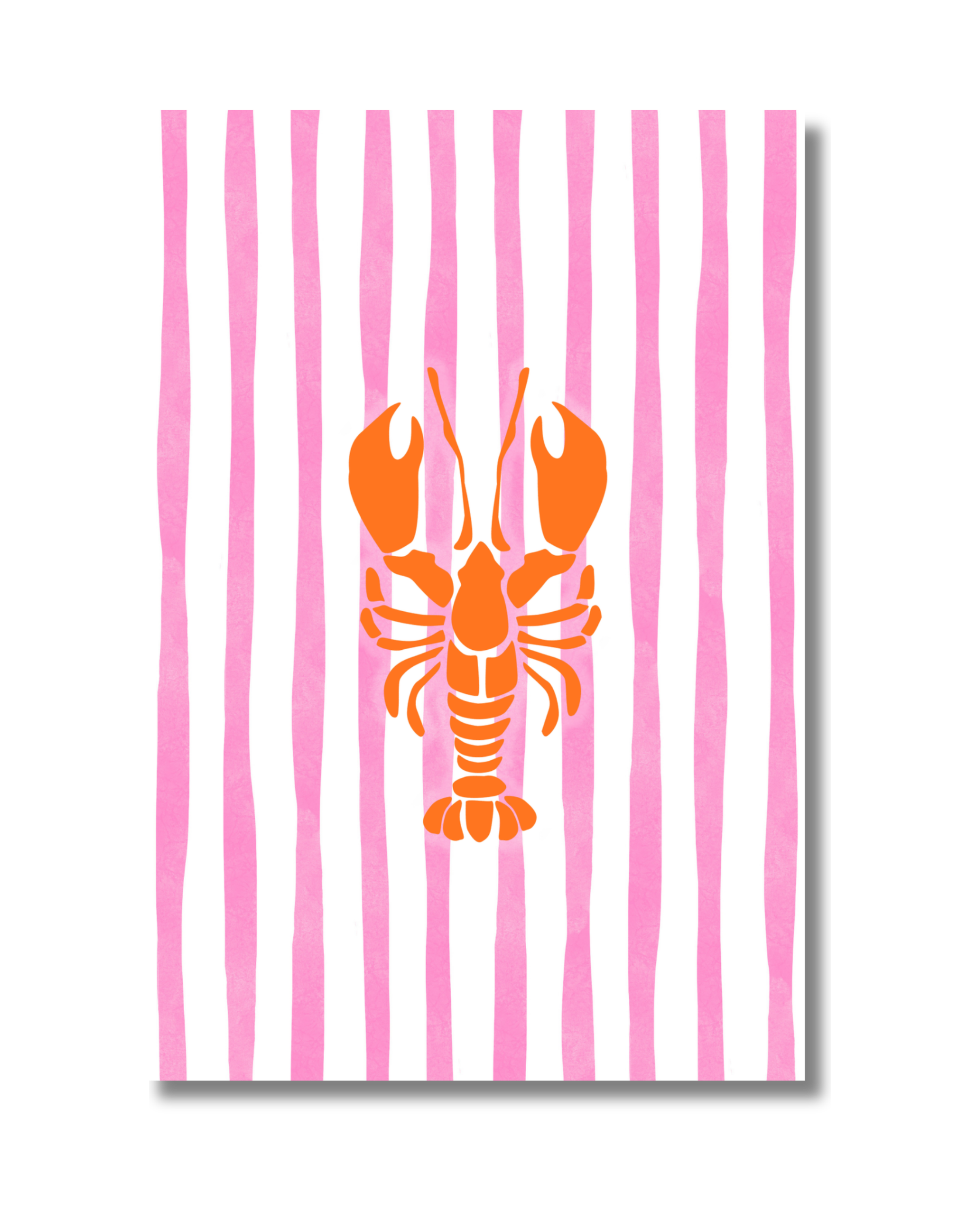 Homard - fond rose